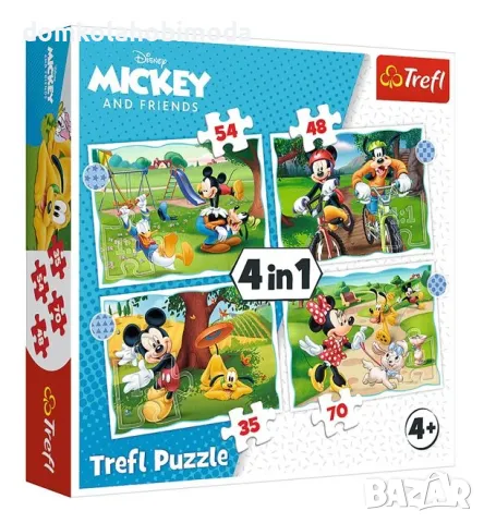 Пъзел с Мики и Мини 4в1, Trefl,35, 70 54, 48