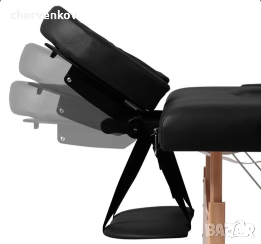 Двусекторна дървена козметична масажна кушетка - черен бял цвят, снимка 8 - Кушетки - 53166159