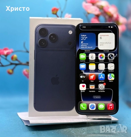 ГАРАНЦИОНЕН!!! Apple iPhone 17 Pro Max, 256GB, 5G, Deep Blue + подарък оригинален адаптер Apple, снимка 2 - Apple iPhone - 54112871