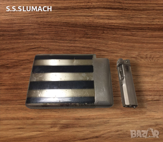 Стара табакера със запалка, снимка 2 - Табакери - 44589835