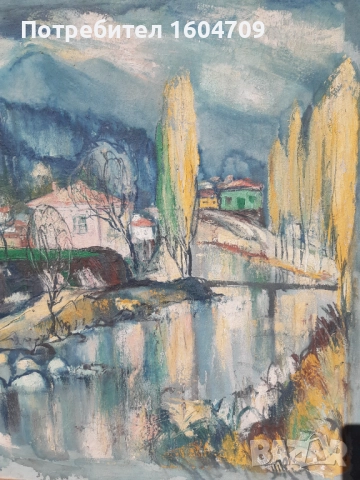 Стара картина Тодор Калпакчиев, снимка 3 - Картини - 52123549
