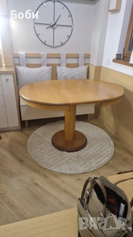 Трапезна кръгла маса - масив, снимка 2 - Маси - 53065944