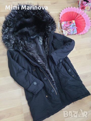 Промоооо днес!!!Парка Черно зимно яке с пух K.Zell