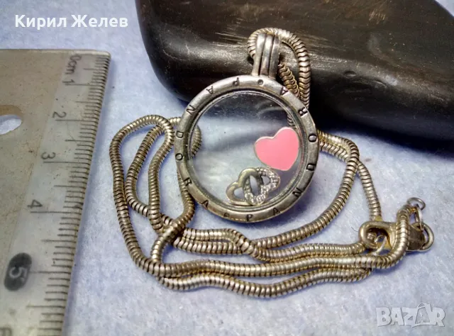 PANDORA Родиран СРЕБЪРЕН МЕДАЛЬОН ПАНДОРА ЦИРКОНИ ЕМАЙЛ и СТЪКЛО с СРЕБЪРНА ВЕРИЖКА СРЕБРО 925 26259, снимка 7 - Колиета, медальони, синджири - 49426341