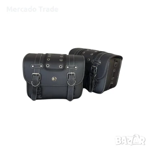 Мото дисаги Mercado Trade, Еко кожа, 26x20x13см, Черен, снимка 2 - Аксесоари и консумативи - 49351052