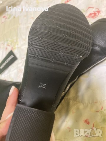 Черни ботуши на ток, снимка 6 - Дамски ботуши - 42289562