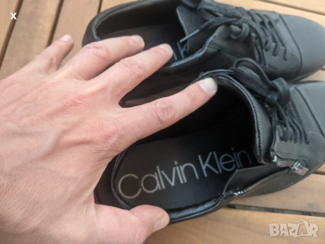 Оригинални кожени кецове Calvin Klein – Размер 46, снимка 3 - Кецове - 54295430