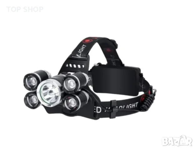 Челник Фенер с 5 светодиода, 30W, 8000 лумена, С включен ZOOM и батерии, снимка 3 - Къмпинг осветление - 48842499