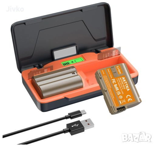 2бр EN-EL15C 3000mAh + зарядно, снимка 3 - Батерии, зарядни - 54224894