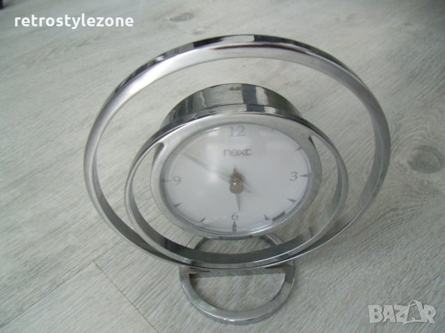 № 4431 стар настолен часовник  next   - кварцов механизъм  - работещ  - метална рамка , снимка 2 - Други - 29743909