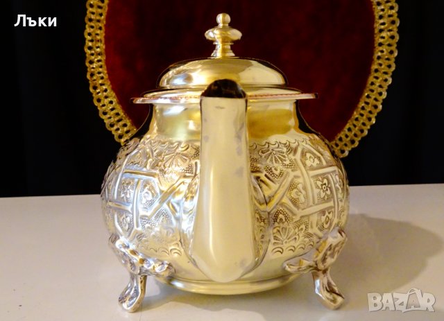 Марокански бронзов чайник,кана Royal Manchester, снимка 3 - Антикварни и старинни предмети - 39553445