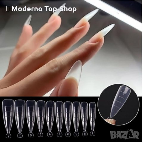 Остри форми за изграждане на полигел / Polygel - 100бр, снимка 2 - Продукти за маникюр - 32035261