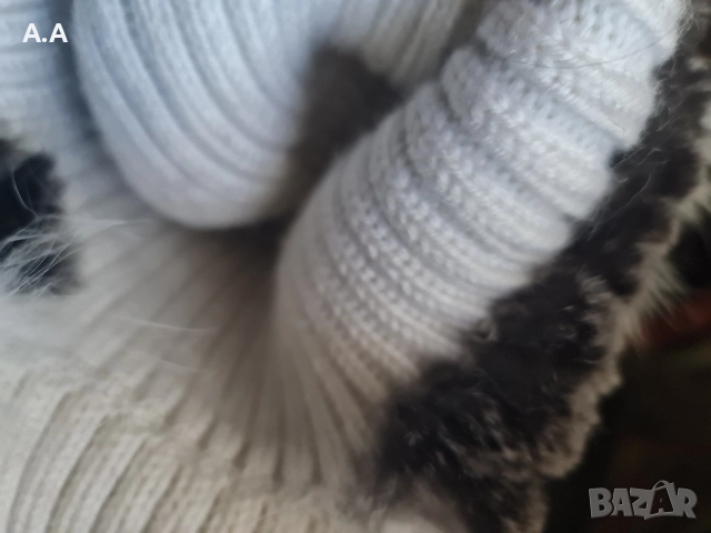 Уникална шапка от естествен косъм лисица и чинчила, отвътре еластична плетена вълна, снимка 3 - Шапки - 52855919