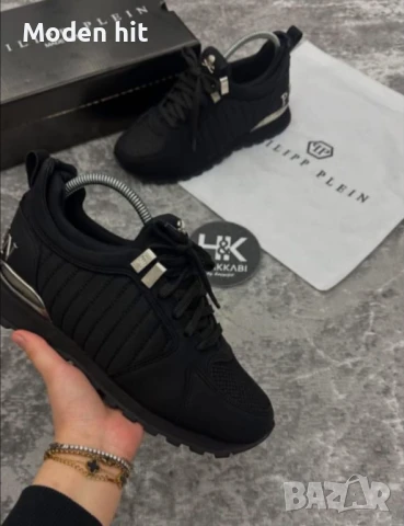 Philipp Plein Мъжки Черни Маратонки👟Мъжки Спортни Обувки В Черен Цвят Филип Плейн Код P702