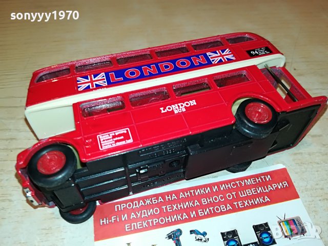 двуетажен метален автобус от англия 0606221918, снимка 3 - Антикварни и старинни предмети - 37002042