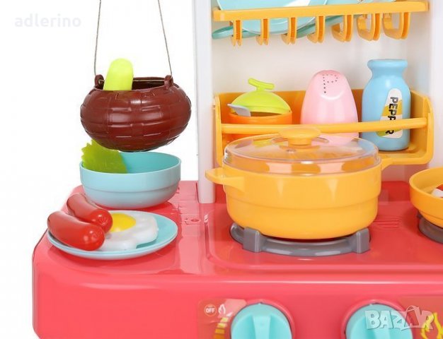 Игра Детска кухня , 72 см, много аксесоари и прибори, детска кухня, кухня за кукли, червена, снимка 11 - Играчки за стая - 34164438