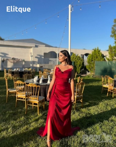 ⭐️Дълги сатенени рокли с цепка, снимка 4 - Рокли - 53195506