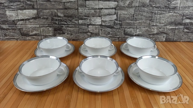 6 бр. купички Rosenthal със сребърен кант