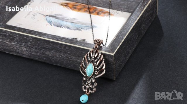 Колие антично злато с тюркоази, снимка 4 - Колиета, медальони, синджири - 31857845