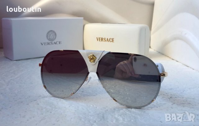 Versace 2020 унисекс слънчеви очила с кожа дамски,мъжки слънчеви очила, снимка 6 - Слънчеви и диоптрични очила - 30675725