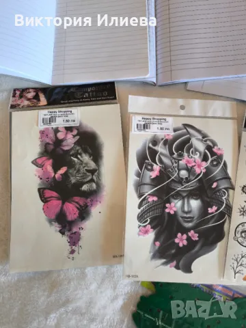 Училищни тетрадки, пастели, временни татуировки , снимка 3 - Други - 49077844