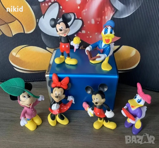 6 бр Мики Мини Маус с аксесоари пластмасови играчки фигурки декорация торта украса, снимка 7 - Фигурки - 35454918
