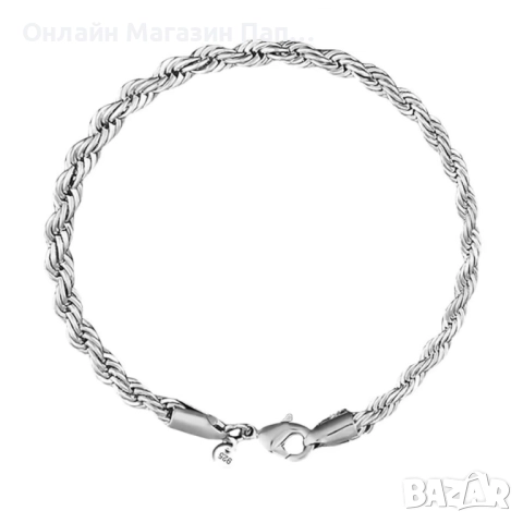 Елегантна дамска гривна – усукан дизайн, сребро 925