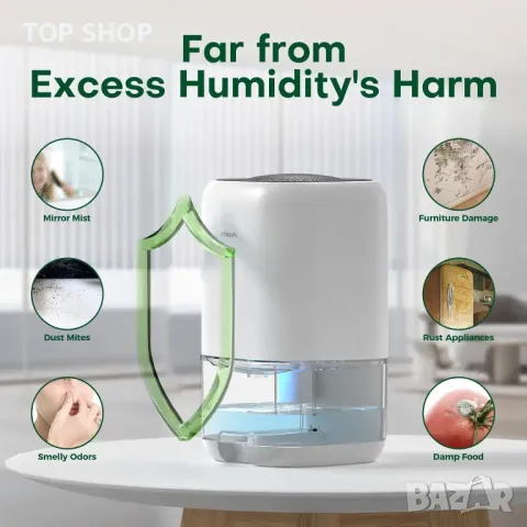 Влагоабсурбатор / Изсушител CONOPU 1000 мл с LED , снимка 2 - Овлажнители и пречистватели за въздух - 48805017