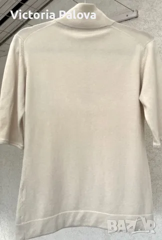 Стилна скъпа блуза светъл беж коприна вълна, снимка 7 - Блузи с дълъг ръкав и пуловери - 48111398