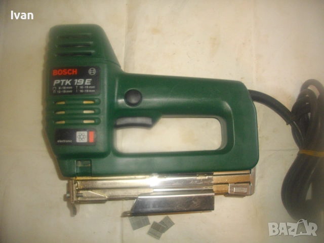 Като нов BOSCH PTK19E Немски оригинал ЕЛ.ТАКЕР БОШ Старо качество 1991г.Комбиниран 19мм с ел.контрол