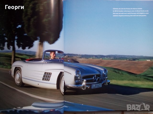 Книга за Mercedes-Benz SL немски език твърди корици автомобили история списания каталози, снимка 4 - Други - 36885834