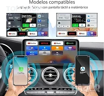 ushilife Безжичен CarPlay Android адаптер Android Auto Android 11, снимка 2 - Аксесоари и консумативи - 48741605