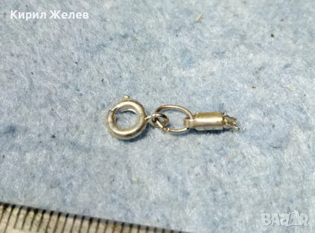 СТАРА ПОСРЕБРЕНА ЗАКОПЧАЛКА от БЛАГОРОДНА СТОМАНА КАРАБИНКА За КОЛИЕ ВЕРИЖКА ГРИВНА 42544