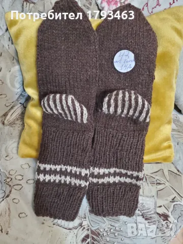 Ръчно  плетени  мъжки  чорапи  от  вълна  размер  43, снимка 1