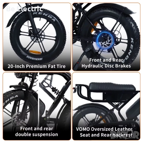НОВО!!! Електрически FATBIKE Vomo X90 500W 48V/15AH, снимка 3 - Велосипеди - 52875200