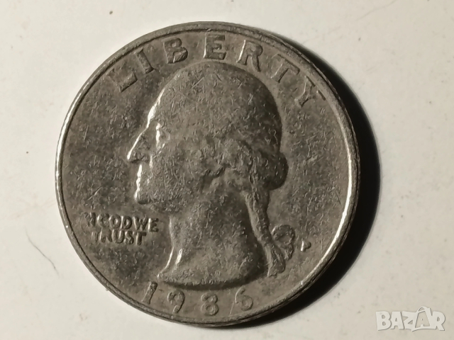 Четвърт американски долар 1986г., снимка 2 - Нумизматика и бонистика - 53214090