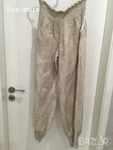 Mastro Moda 100% лен флорален панталон М, снимка 3 - Панталони - 54208506