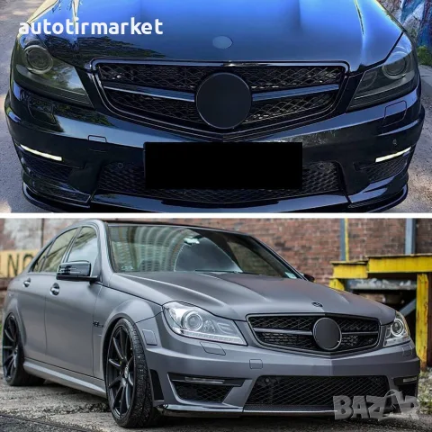 Черна решетка тип AMG за Mercedes C класа W204, снимка 5 - Аксесоари и консумативи - 56051431