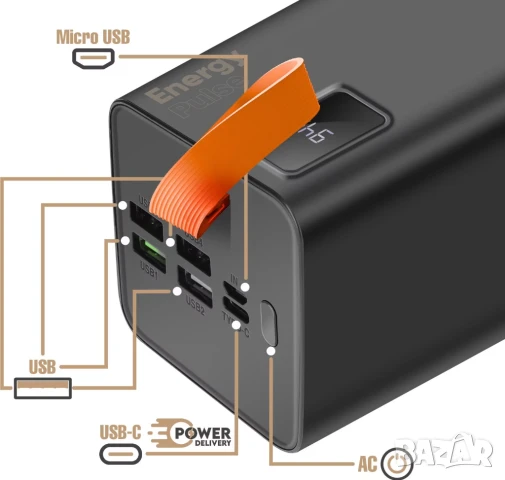 50000 mAh Супер Мощна Power Bank батерия Energy Pulse, снимка 5 - Друга електроника - 51377822