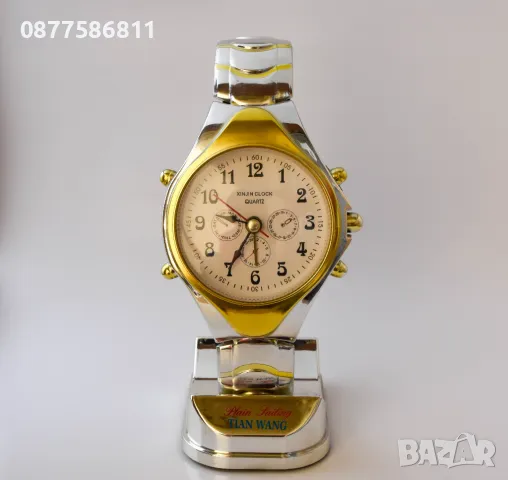 НАСТОЛЕН КАЧЕСТВЕН ПОД ФОРМАТА НА РЪЧЕН ЧАСОВНИК. КАЧЕСТВЕНИ БУДИЛНИЦИ. БУДИЛНИК. ЧАСОВНИК С АЛАРМА, снимка 1