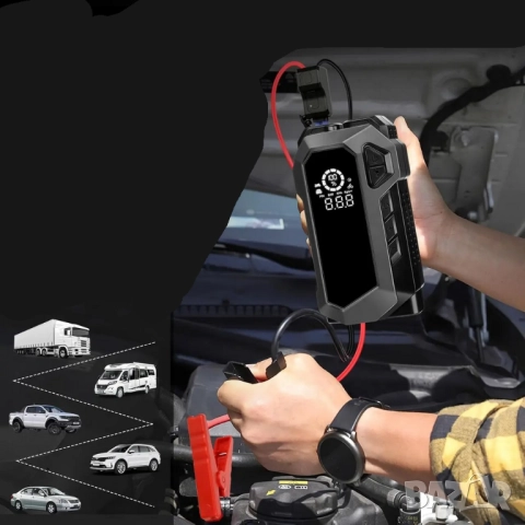 Q18 Jump Starter (бичѐ) Power Bank със 150 PSI компресор , снимка 3 - Аксесоари и консумативи - 51707389