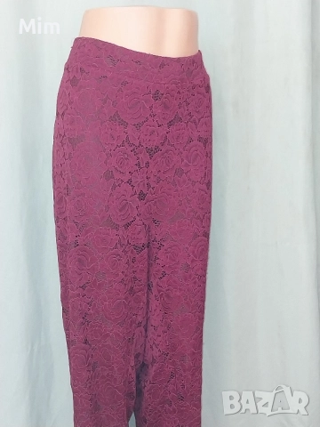 Zizzi 3XL Дантелен панталон бордо, снимка 4 - Панталони - 51460670