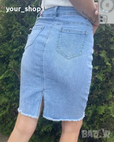 Дамска дънкова пола , снимка 6 - Поли - 50319289