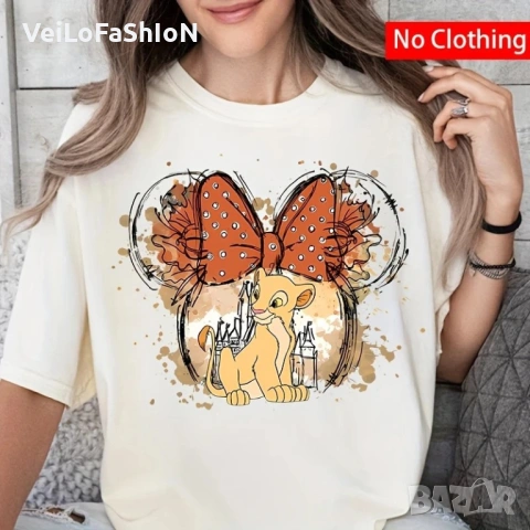 Нова дамска тениска с героите от Цар Лъв, снимка 5 - Тениски - 45314685