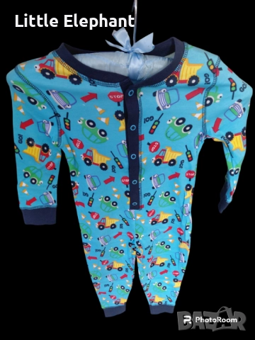 Цяла пижамка ромпърче за 2-3 год мом"Street road",колички и камиони,Англия/ново
