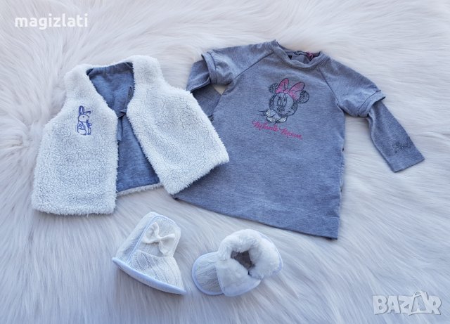 Рокля Мини Маус за бебе 3-6 месеца елек и буйки, снимка 6 - Бебешки рокли - 34954684