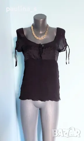 Три различни броя / Черна маркова блуза тип туника с къс ръкав , снимка 16 - Туники - 50397510