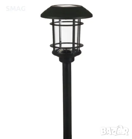 LED слънчев фенер соларна лампа бяла светлина пластмаса черен 33 см S_1190379, снимка 2 - Соларни лампи - 49904675