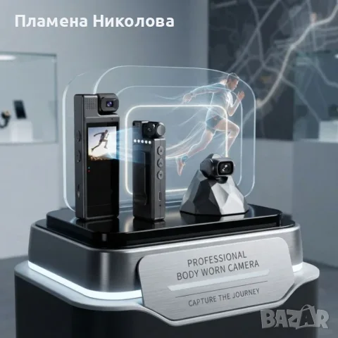 Преносима Body камера 1080P Full HD с 1.3″ дисплей, въртящ се обектив 180°, нощно виждане и аудиозап, снимка 3 - Камери - 55886403