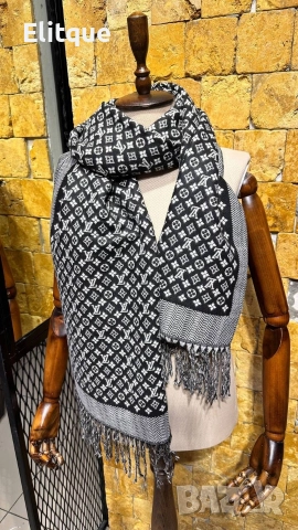 шалове %100 Кашмир Размер 1.90x65 Louis Vuitton , снимка 4 - Шалове - 52907978